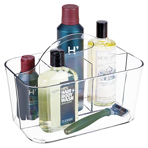 mDesign Plastic Men's Grooming Storage Organizer Caddy Tote - Divided Basket ...