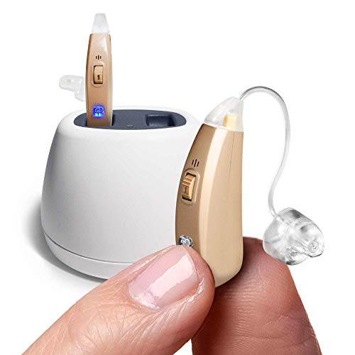 MDHearingAid Volt Hearing Aid (Set of 2), Doctor-Designed Rechargeable, 2 Dir...