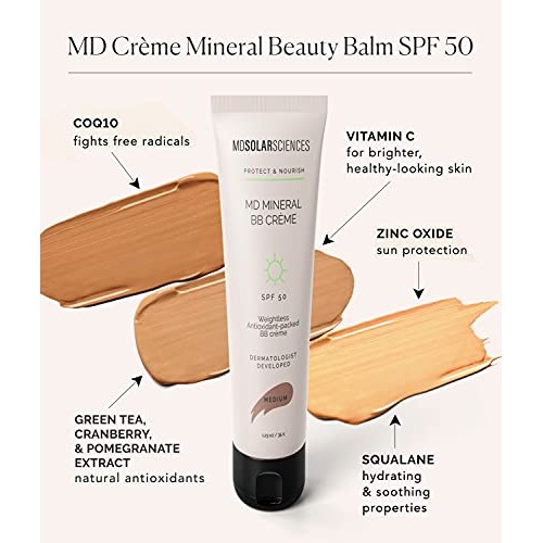 MDSolarSciences Crème Mineral Beauty Balm SPF 50 OilFree Tinted Matte BB Crèm...