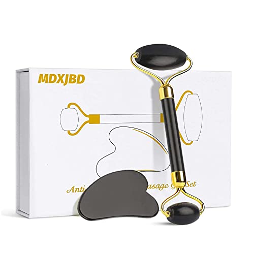 Jade Roller Gua Sha Set - Facial Beauty Roller Gua Sha Scrapping,Face Eye Rol...