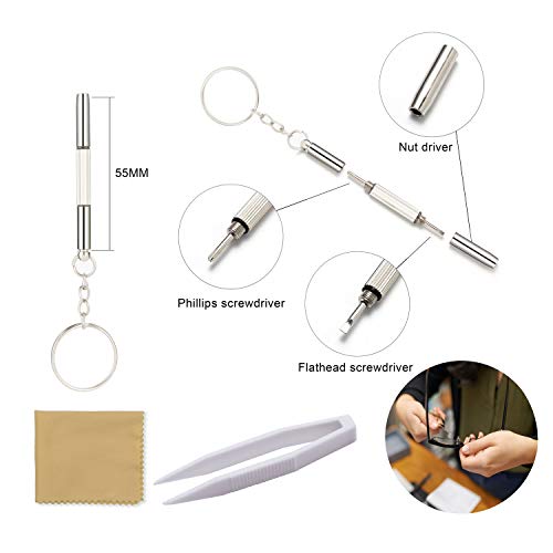 Eyeglass Repair Kit, Glasses Repair Tools with Glasses Screws, Precision Scre...