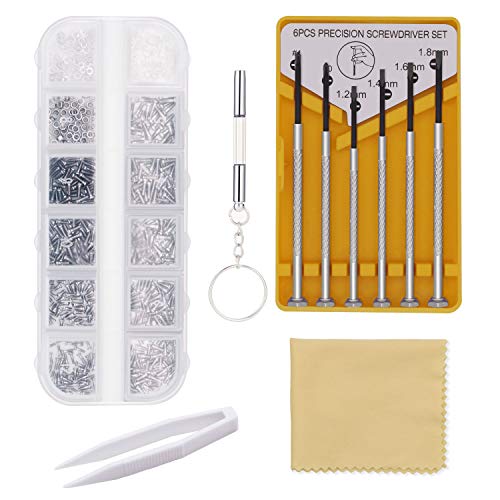 Eyeglass Repair Kit, Glasses Repair Tools with Glasses Screws, Precision Scre...