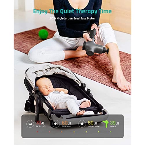 Massage Gun Deep Tissue Percussion Muscle Massager for Pain Relief, Super Qui...