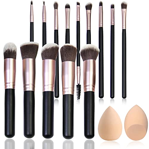 Mebsino Makeup Brushes 14 Pcs Professional Premium Synthetic Makeup Brush Set...