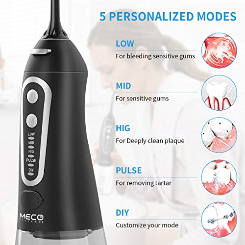 Oral Irrigator for Teeth, MECO Cordless Water Dental Teeth Cleaner Pick 300ML...