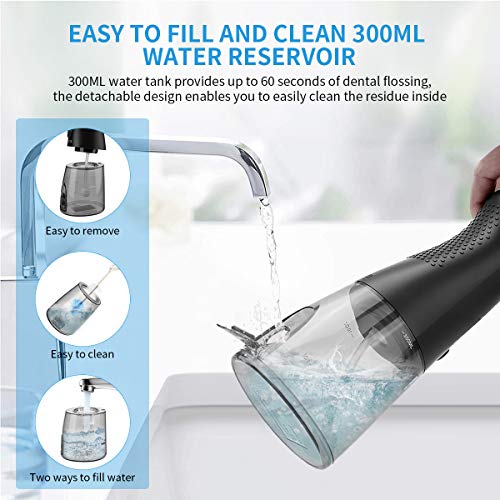 Oral Irrigator for Teeth, MECO Cordless Water Dental Teeth Cleaner Pick 300ML...