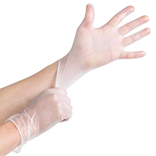 Med PRIDE Medical Vinyl Examination Gloves (Large, 100-Count) Latex Free Rubb...