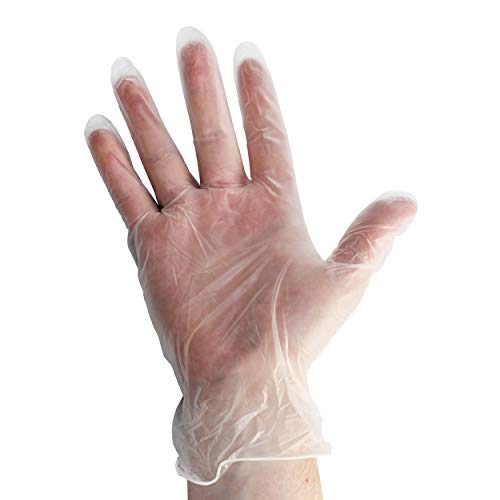 Med PRIDE Medical Vinyl Examination Gloves (Large, 100-Count) Latex Free Rubb...