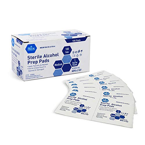 Medpride Alcohol Prep Pads| 100 Pack| Medical-Grade, Sterile, Individually-Wr...