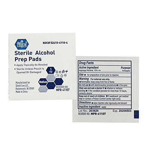 Medpride Alcohol Prep Pads| 100 Pack| Medical-Grade, Sterile, Individually-Wr...