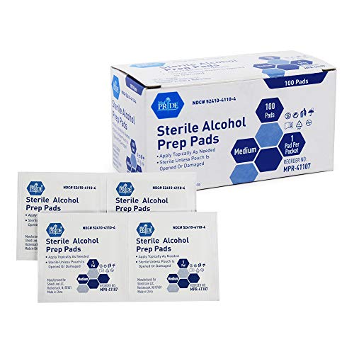 Medpride Alcohol Prep Pads| 100 Pack| Medical-Grade, Sterile, Individually-Wr...