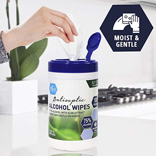 Medpride Hand Wipes With 75% Alcohol [100 Pack] – Gentle Sanitizing Wet Wipes...