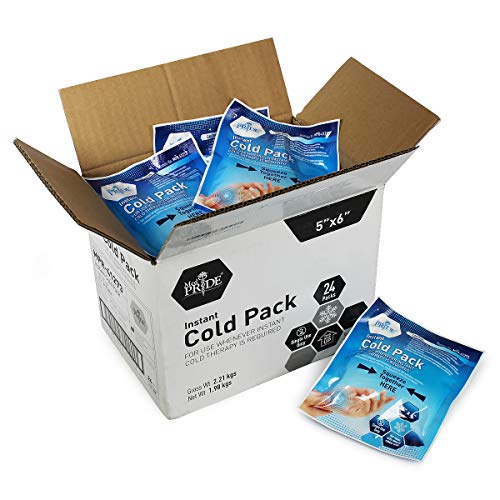Medpride Instant Cold Pack (5”x 6”) – Set of 24 Disposable Cold Therapy Ice P...