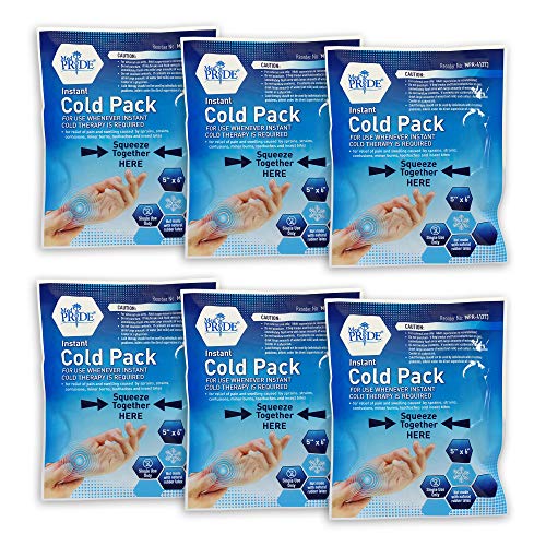 Medpride Instant Cold Pack (5”x 6”) – Set of 6 Disposable Cold Therapy Ice Pa...