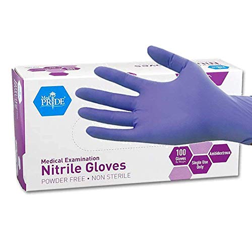 MedPride Powder-Free Nitrile Exam Gloves, Large, Box/100
