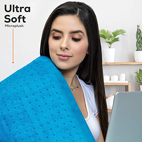 Med Relief Large 12"x24" Electric Heating Pad for Back Pain Relief, Ultra Sof...