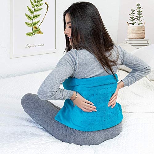 Med Relief Large 12"x24" Electric Heating Pad for Back Pain Relief, Ultra Sof...