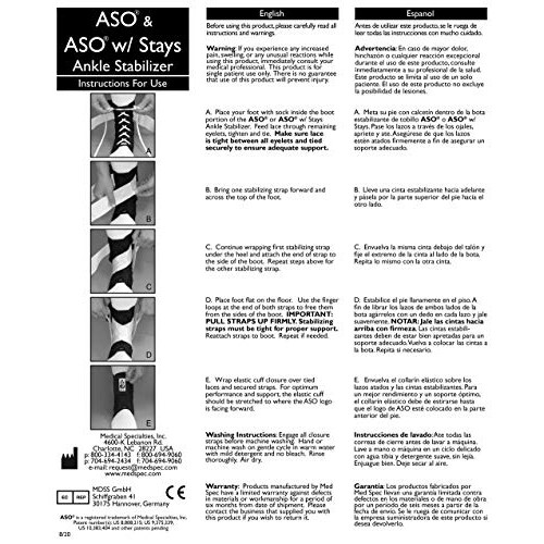 Med Spec 264015 ASO Ankle Stabilizer, Black, Large