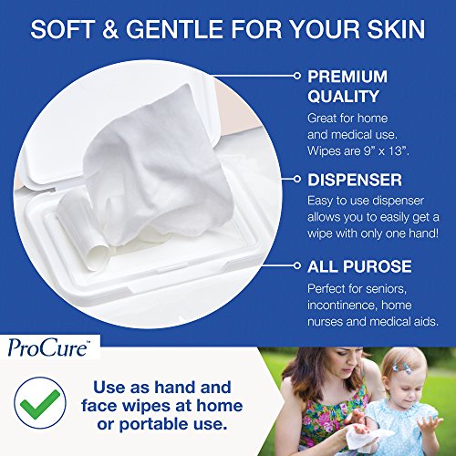 Disposable Wet Adult Wipes, 128 Pack - Pre Moistened Soft Washcloths for Elde...