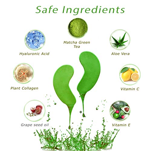 MATCHA Green Tea Under Eye Patches Eye Masks For Dark Circles And Puffiness w...