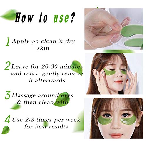 MATCHA Green Tea Under Eye Patches Eye Masks For Dark Circles And Puffiness w...