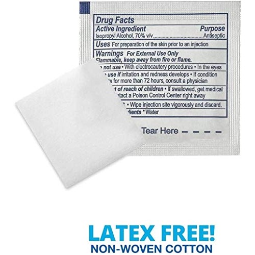 Alcohol Wipes - Alcohol Prep Pads, Swab Pads, 2-Ply Cotton 70% Isopropyl Indi...