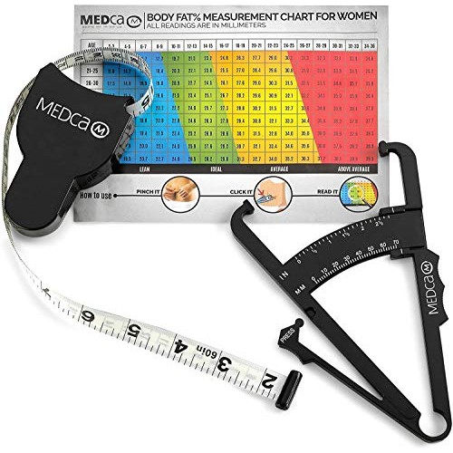 Body Fat Caliper and Measuring Tape for Body - Skin Fold Body Fat Analyzer an...