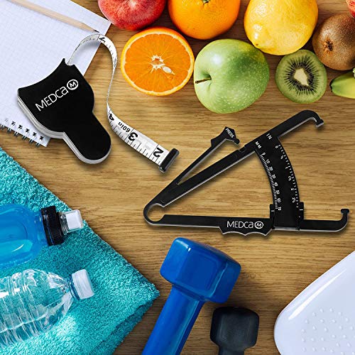 Body Fat Caliper and Measuring Tape for Body - Skin Fold Body Fat Analyzer an...