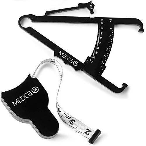 Body Fat Caliper and Measuring Tape for Body - Skin Fold Body Fat Analyzer an...