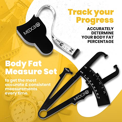 Body Fat Caliper and Measuring Tape for Body - Skinfold Calipers and Body Fat...
