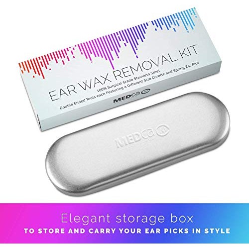 Ear Wax Removal Kit - 6 Piece Ear Cleansing Tool Set, Stainless Steel Ear Cur...