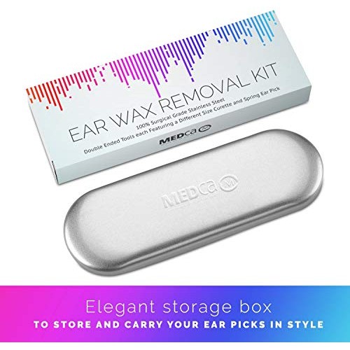 Ear Wax Removal Kit - 6 Piece Ear Cleansing Tool Set, Stainless Steel Ear Cur...