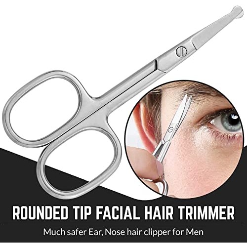 Stainless Steel Grooming Scissors - Eyebrow Scissor, Beard & Mustache Trimmin...