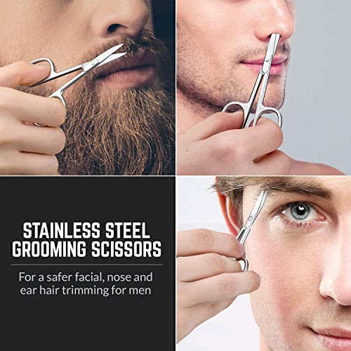 Stainless Steel Grooming Scissors - Eyebrow Scissor, Beard & Mustache Trimmin...