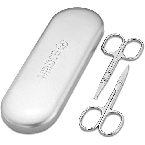 Stainless Steel Grooming Scissors - Eyebrow Scissor, Beard & Mustache Trimmin...