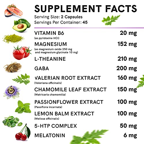 10-in-1 Melatonin 6mg Natural Sleep Aid, Sleep Supplement w L Theanine, 5 HTP...