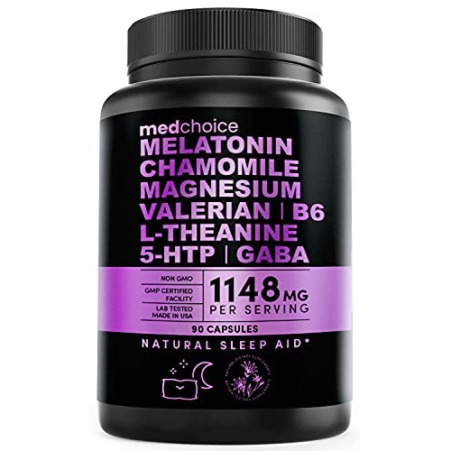 10-in-1 Melatonin 6mg Natural Sleep Aid, Sleep Supplement w L Theanine, 5 HTP...