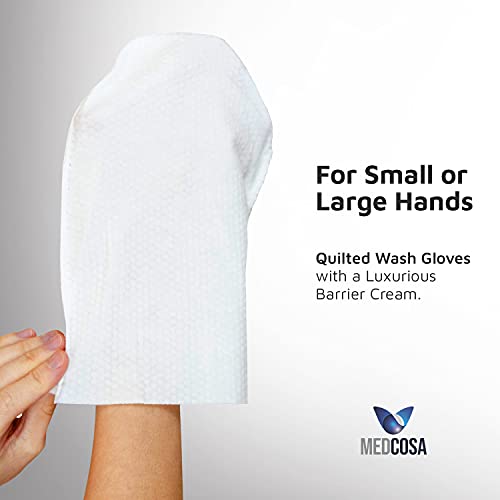 Medcosa Adult Washgloves for Incontinence - Unique Disposable Body Wipes Shap...