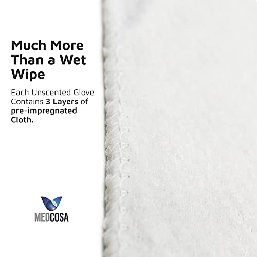 Medcosa Adult Washgloves for Incontinence - Unique Disposable Body Wipes Shap...