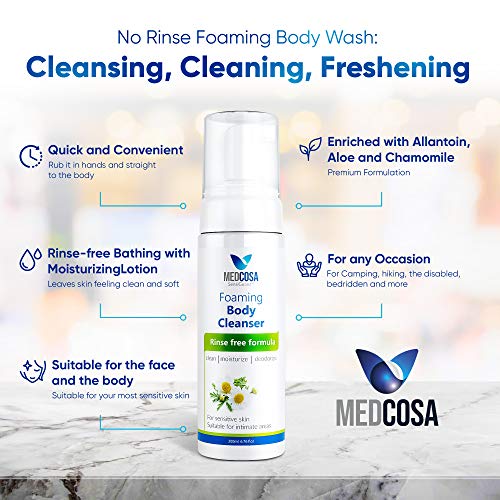No Water Body Wash by Medcosa | Full Body Cleansing Foam for Adults and Elder...