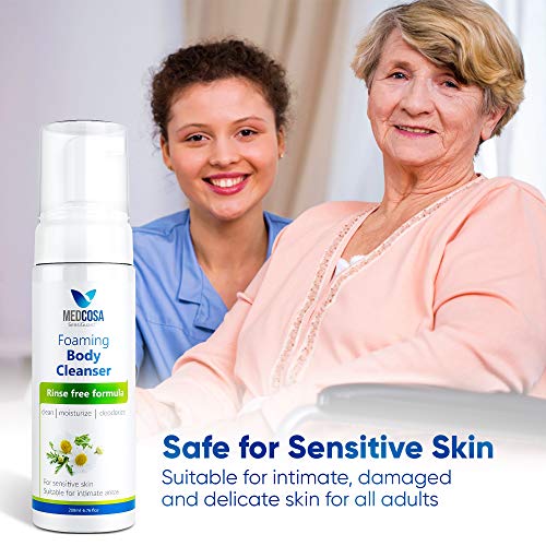 No Water Body Wash by Medcosa | Full Body Cleansing Foam for Adults and Elder...