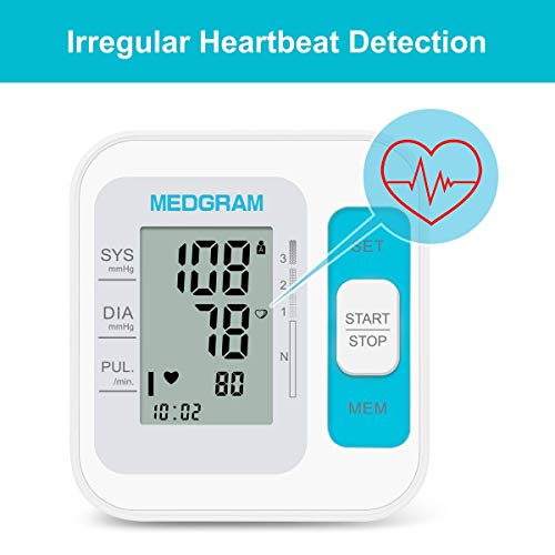 Blood Pressure Monitor Upper Arm, MEDGRAM Accurate Cuffs for Home Use with La...