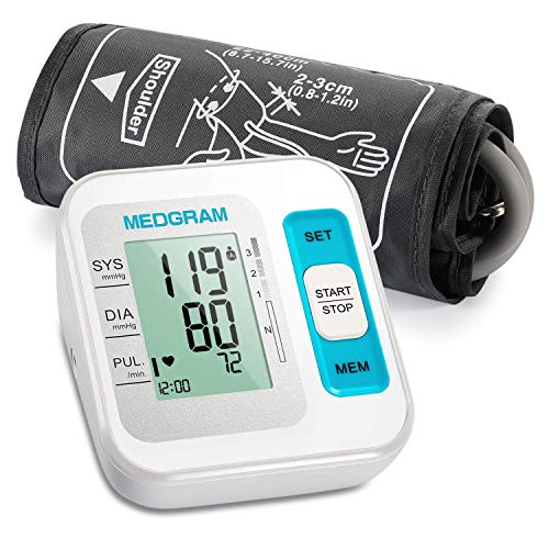Blood Pressure Monitor Upper Arm, MEDGRAM Accurate Cuffs for Home Use with La...