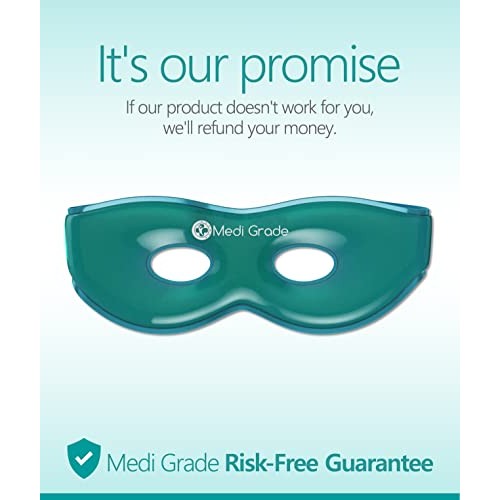 Medi Grade Cooling Eye Mask - Reusable Gel Eye Mask with 2 x Cooling Eye Pads...