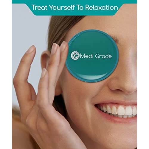 Medi Grade Cooling Eye Mask - Reusable Gel Eye Mask with 2 x Cooling Eye Pads...