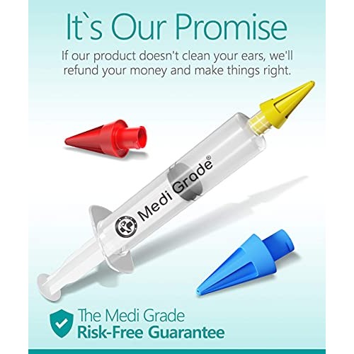 Medi Grade Ear Cleaner Ear Wax Remover - Ear Wax Removal Kit with 3x Soft Qua...