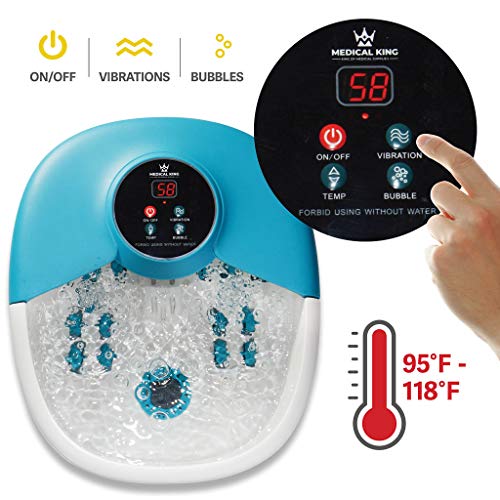 Foot Spa Massager With Heat, 14 Rollers In Foot Shape - 5 In 1 Foot Bath Mass...