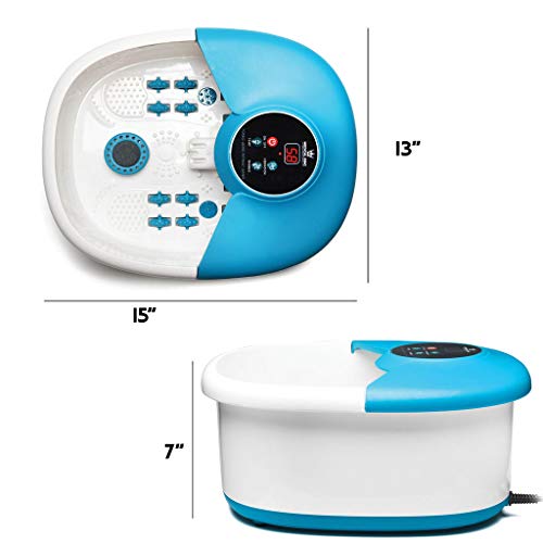 Foot Spa Massager With Heat, 14 Rollers In Foot Shape - 5 In 1 Foot Bath Mass...