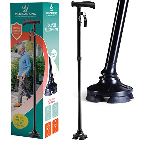 Walking Cane for Men Folding Cane for Women self Standing Cane with 10 Adjust...