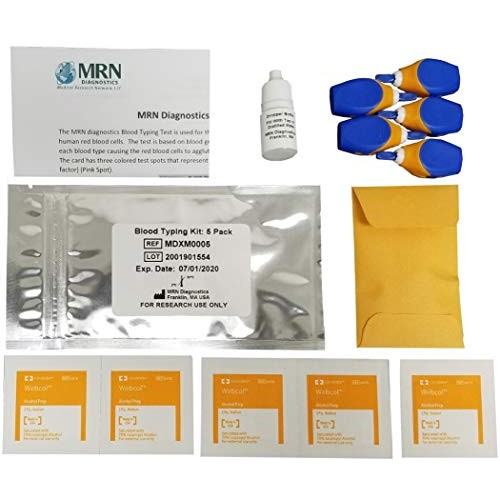 Blood Type Kit: 5 Pack Complete Blood Typing Kit